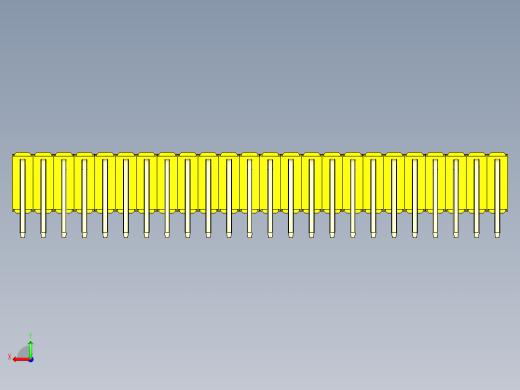 彩色公排针 100mil 2.54mm 系列-DS1022_yellow_3x24p_100mil_TypeD_rev1.0后视缩略图