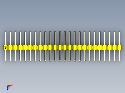 彩色公排针 100mil 2.54mm 系列-DS1022_yellow_3x24p_100mil_TypeD_rev1.0俯视缩略图