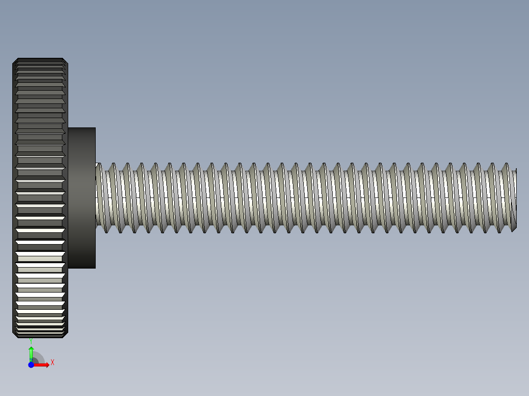 滚花旋钮-Knurled Knob 0.25x1.000x1.500.STEP前视图