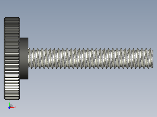 滚花旋钮-Knurled Knob 0.25x1.000x1.500.STEP前视缩略图
