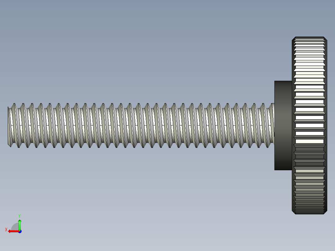 滚花旋钮-Knurled Knob 0.25x1.000x1.500.STEP后视图