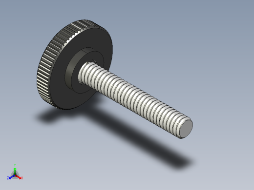 滚花旋钮-Knurled Knob 0.25x1.000x1.500.STEP正等轴测缩略图