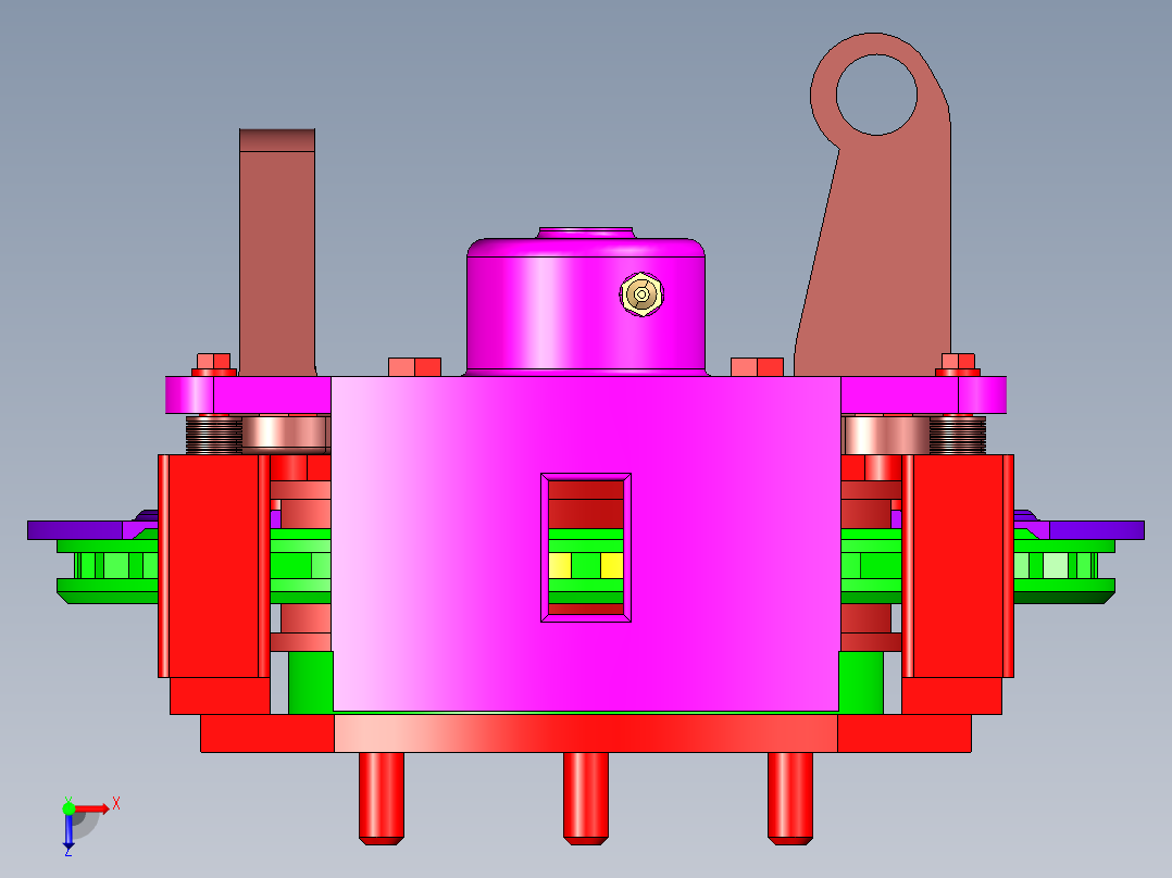 P060-基于桑塔纳浮动盘式制动器的设计【含三维UG】俯视图