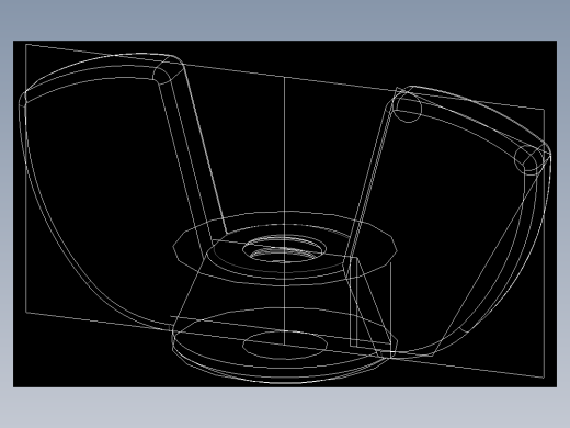 蝶形螺母-WING NUT M3 x 05mm Thread.DWG