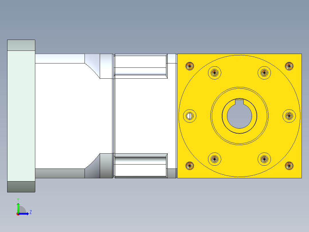 换向器PW90双孔 PGH90-L1 24-95-115-M8.stp左视图