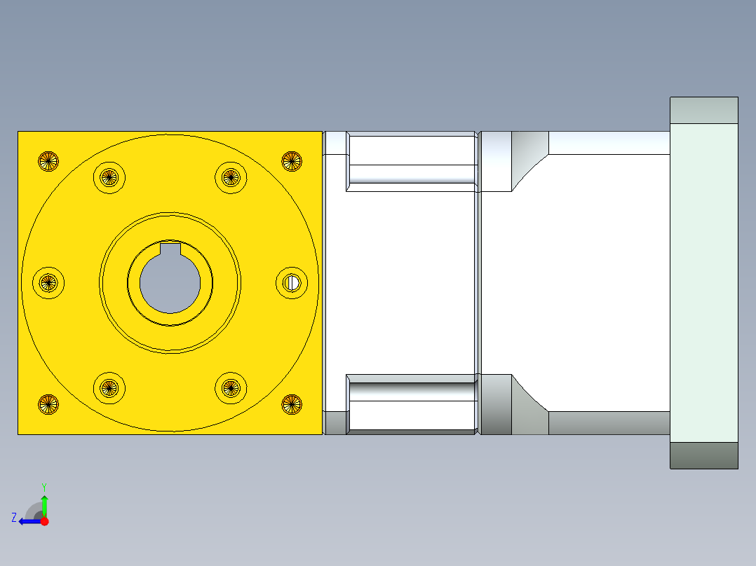 换向器PW90双孔 PGH90-L1 24-95-115-M8.stp右视图