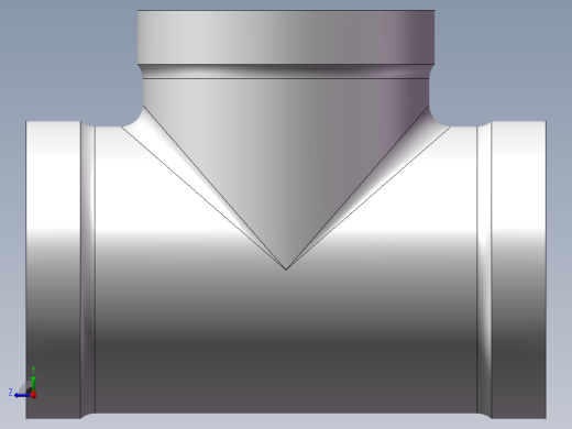 三通-等径 DN40右视缩略图