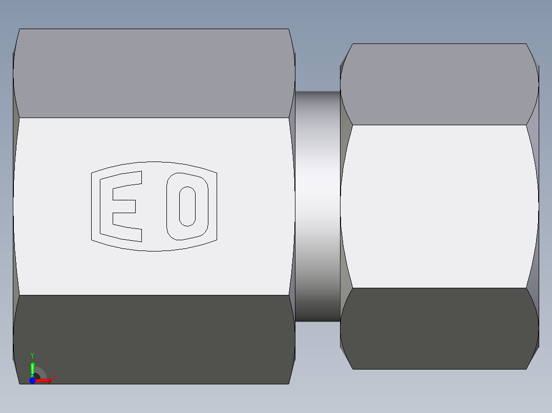 卡套式工业通用硬管接头EO_Swivel_connector_GAI12ZLRCF前视图
