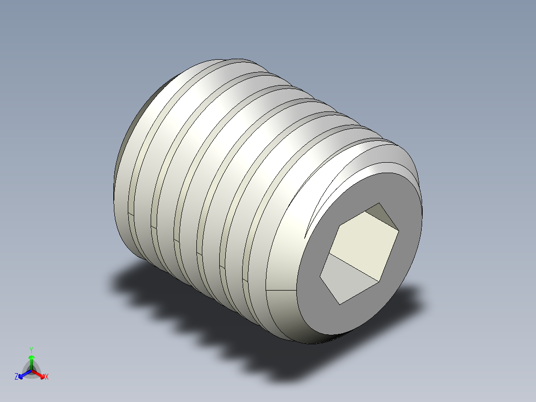 DIN 913-ISO 4026 固定螺钉-M14 L=16.STEP正等轴测图