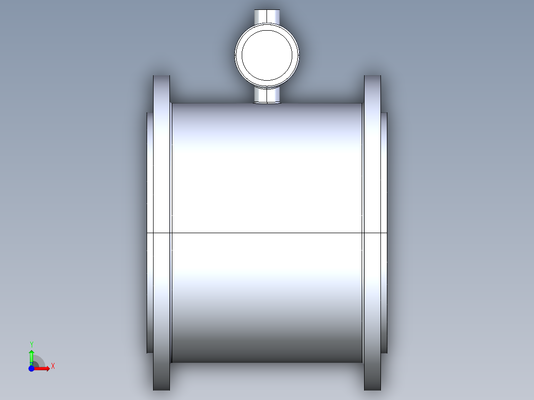 涡轮气体流量计---模型格式为 igs前视图