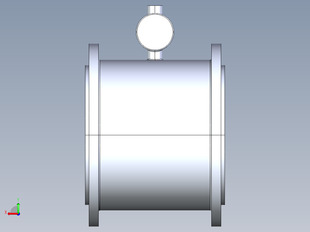 涡轮气体流量计---模型格式为 igs后视图