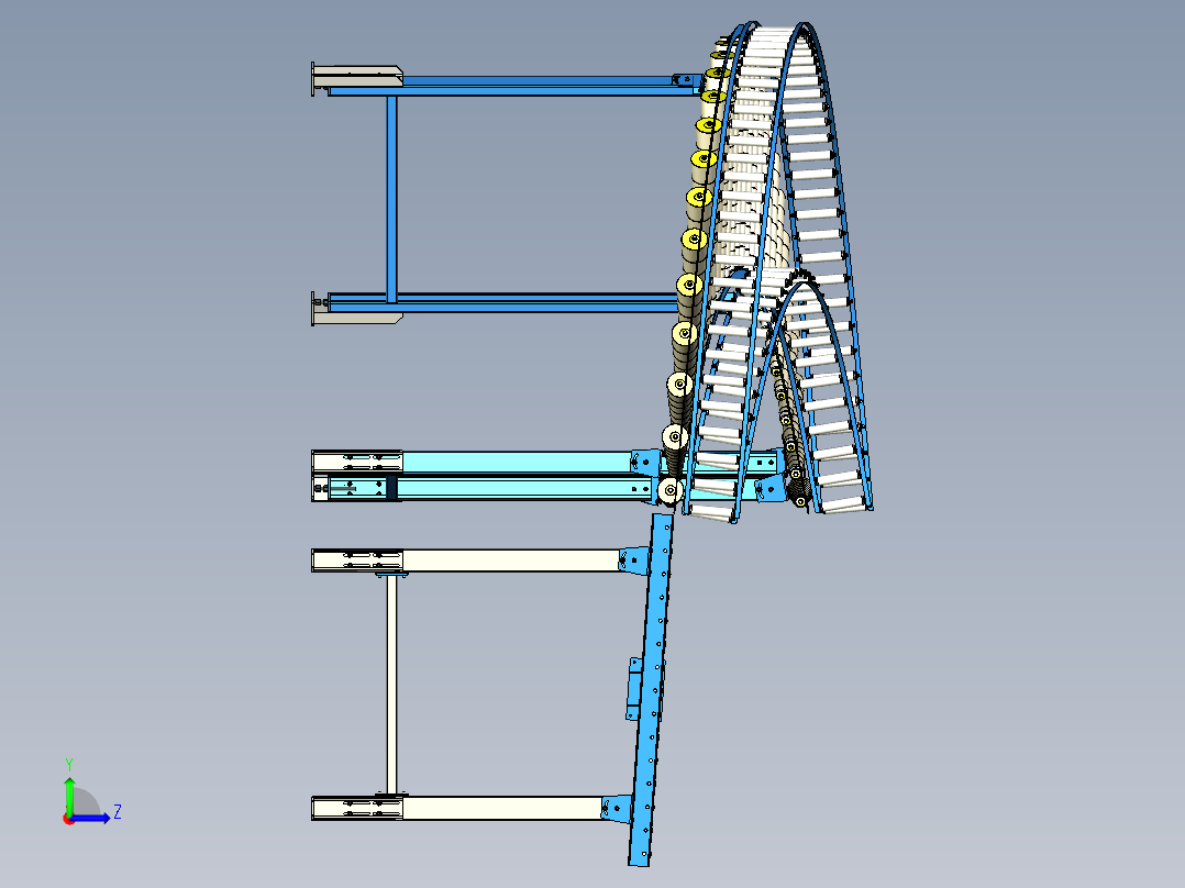 滚筒输送机 (1)左视图