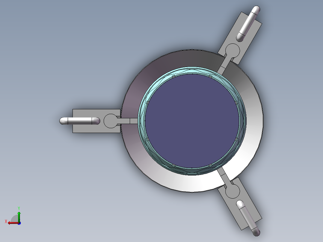 害虫诱杀灯设计SW三维模型后视图