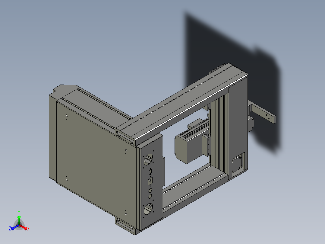 同步带桌面式平台B221-57步进正等轴测图