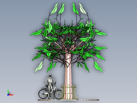 自行车停放植物前视缩略图