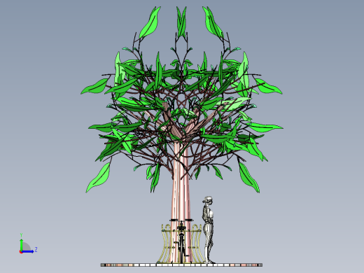 自行车停放植物左视缩略图