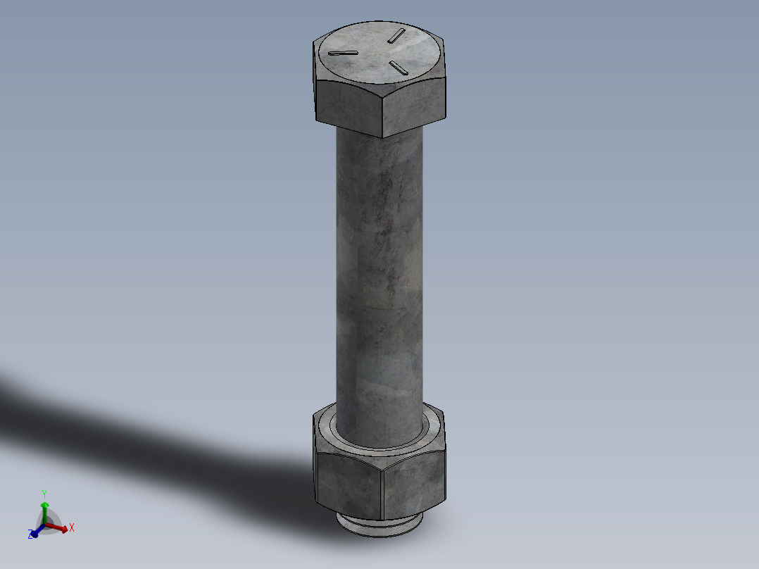 紧固件-0.7500 Helical Drill Bolt主视图