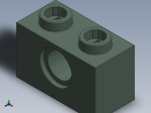 乐高机械组积木（横梁）-3700 Sand Green Technic Brick 1 x 2 with Hole