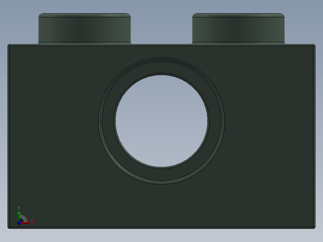 乐高机械组积木（横梁）-3700 Sand Green Technic Brick 1 x 2 with Hole前视图