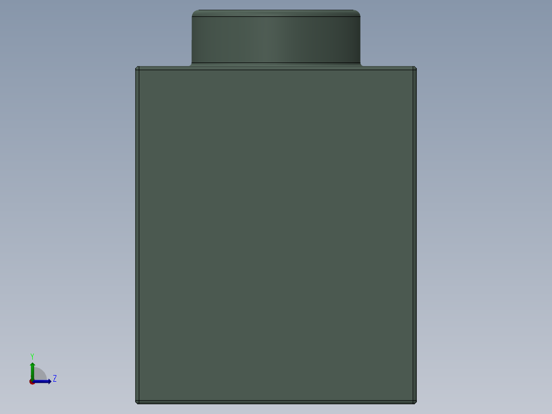 乐高机械组积木（横梁）-3700 Sand Green Technic Brick 1 x 2 with Hole左视图