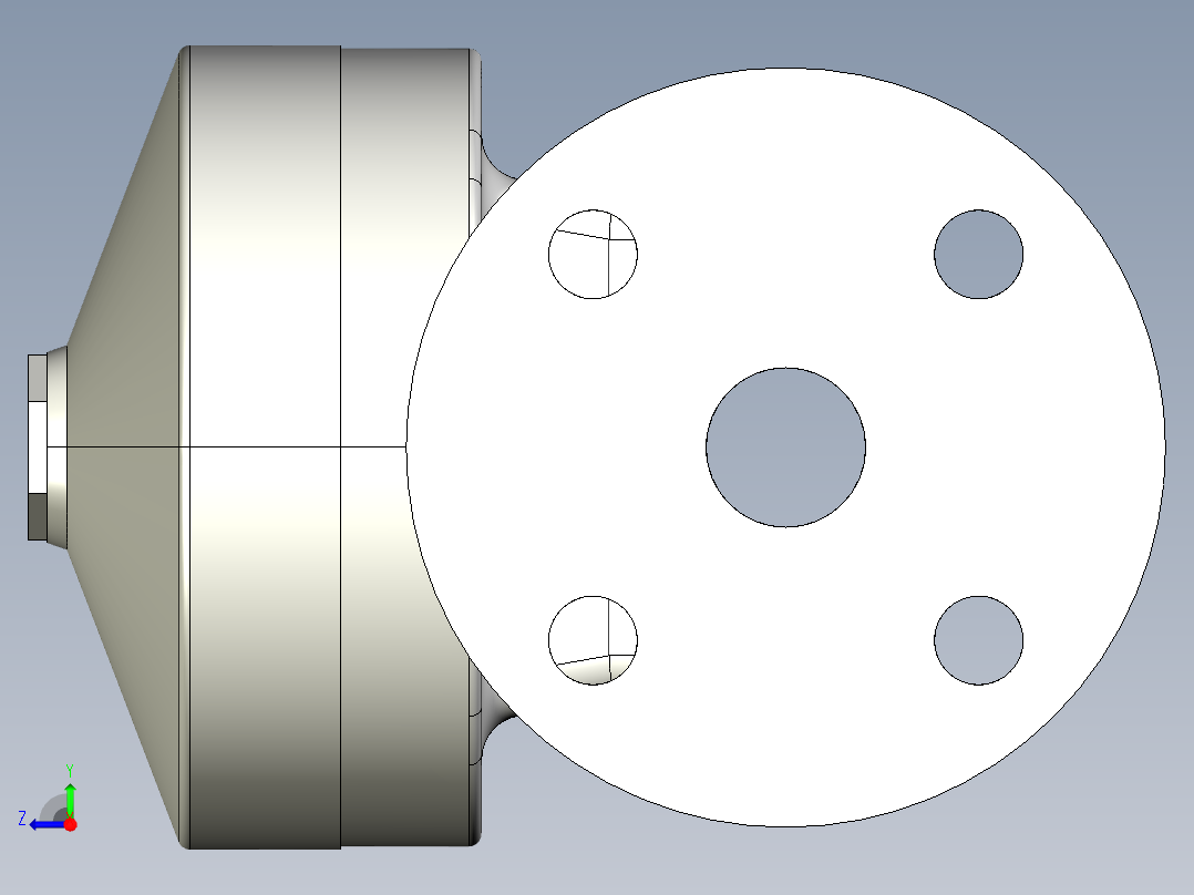 6DKMOFCP NO-DA 气动隔膜阀、常开型双作用，固定法兰，钻孔PN10 16。面对面根据EN 558-1 PVDF右视图