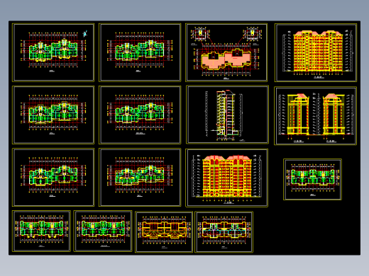 小高层住宅楼平剖面图