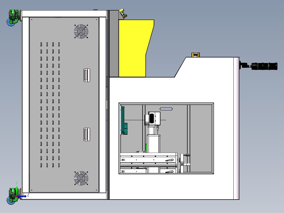 转盘3头激光镭雕机sw22可编辑左视图