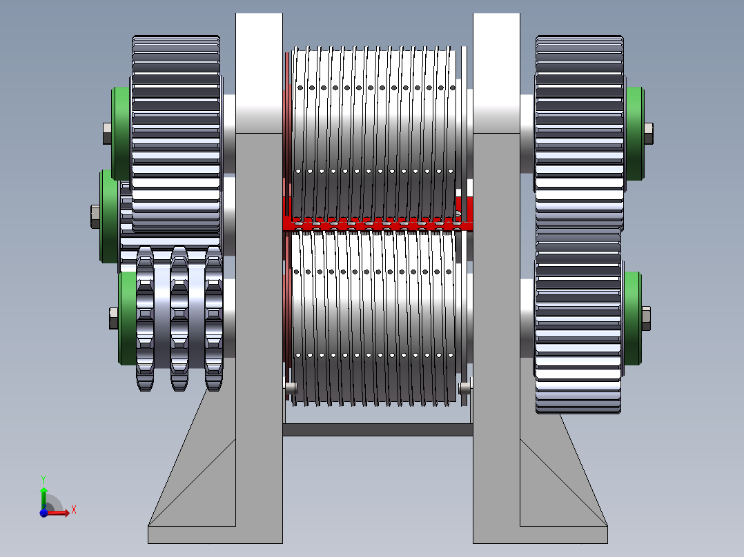 玉米秸秆保留型收割榨汁机的榨汁系统设计说明书及全套图纸前视图