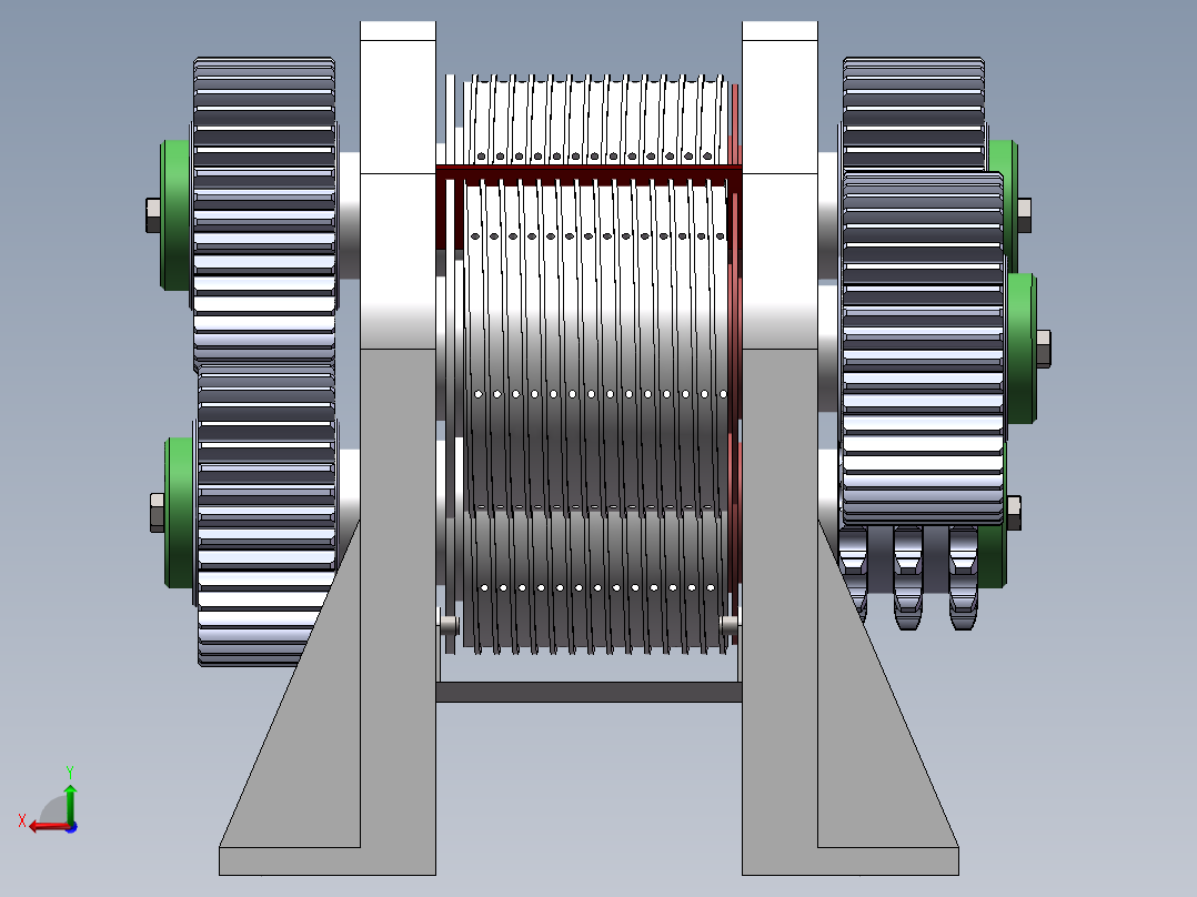 玉米秸秆保留型收割榨汁机的榨汁系统设计说明书及全套图纸后视图