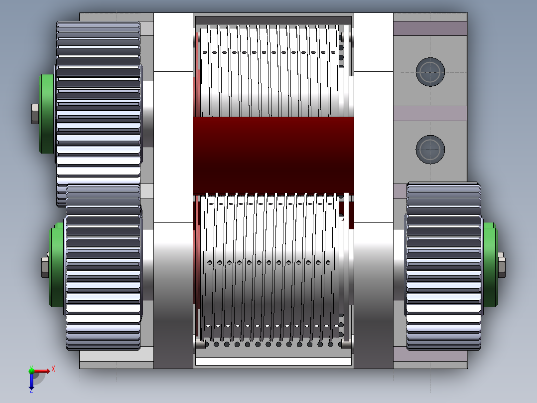 玉米秸秆保留型收割榨汁机的榨汁系统设计说明书及全套图纸俯视图