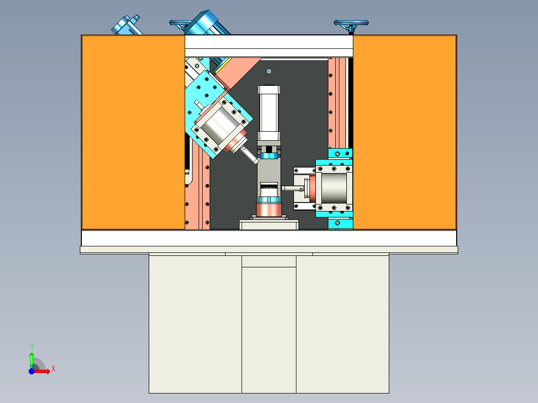 活塞钻孔设备前视图