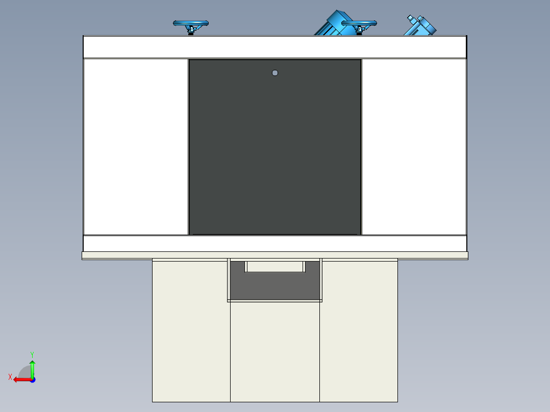 活塞钻孔设备后视图
