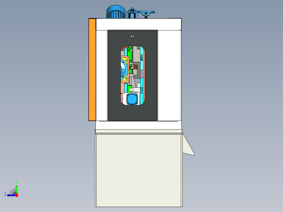 活塞钻孔设备右视图