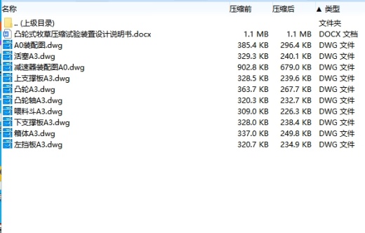 凸轮式牧草压缩试验装置设计含10张CAD图缩略图