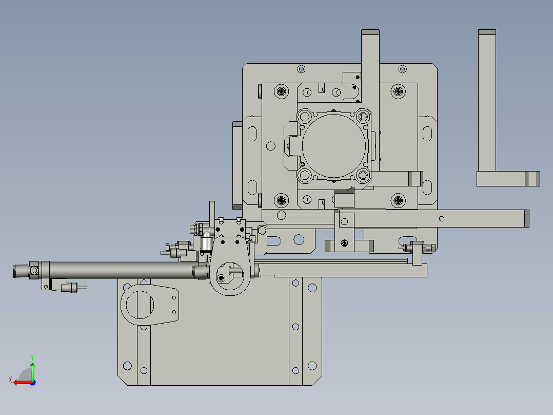 15504434-气缸夹持插针模组后视图