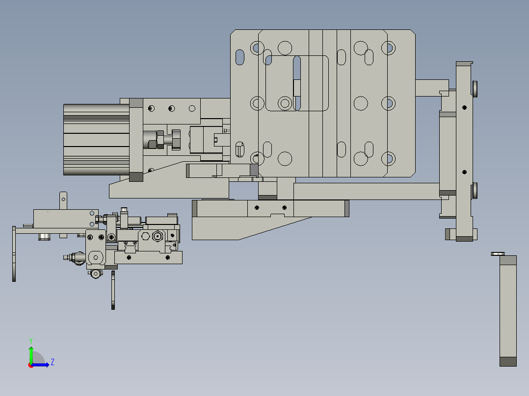 15504434-气缸夹持插针模组左视图