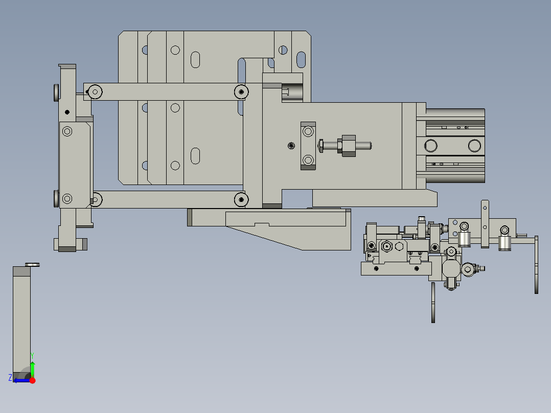15504434-气缸夹持插针模组右视图