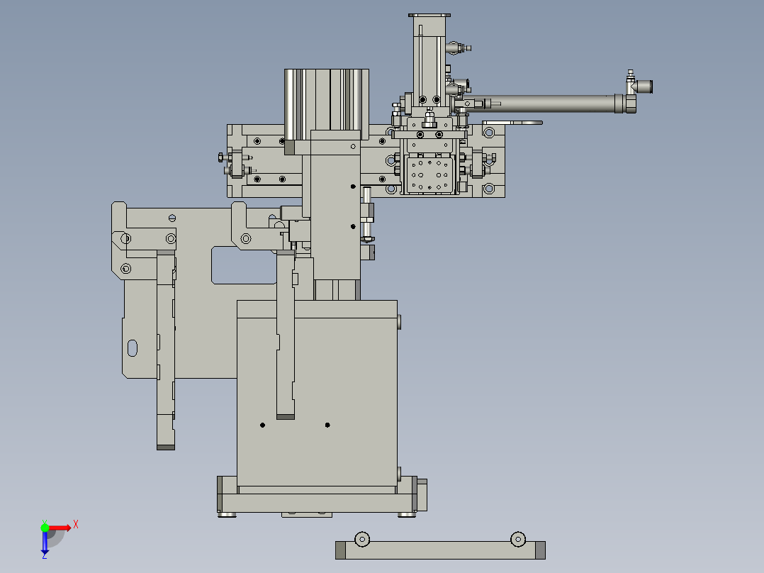 15504434-气缸夹持插针模组俯视图
