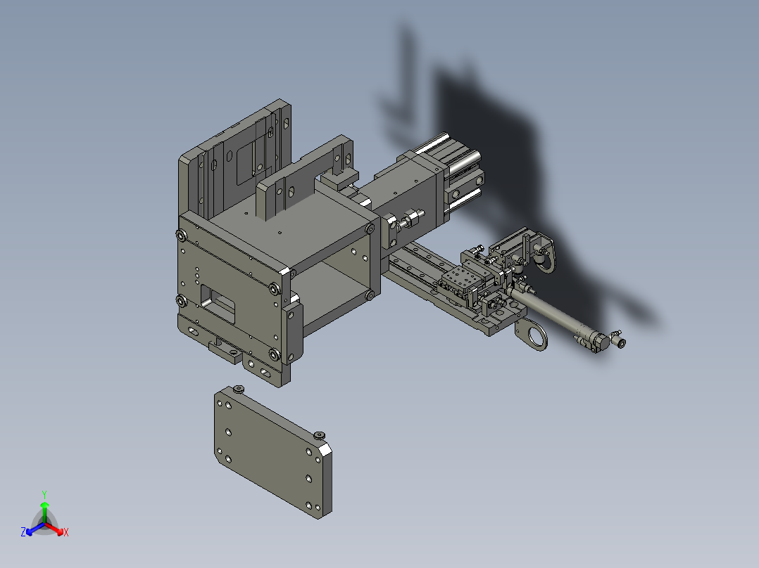 15504434-气缸夹持插针模组正等轴测图