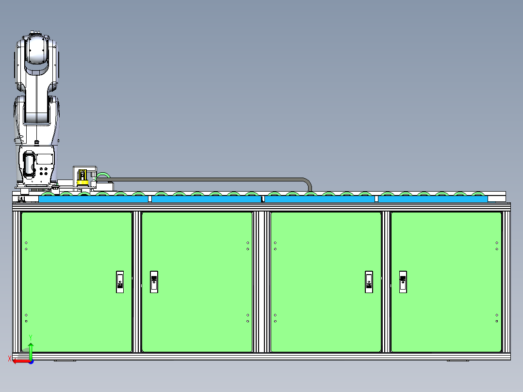 磁感线圈缺陷自动检测工位后视图