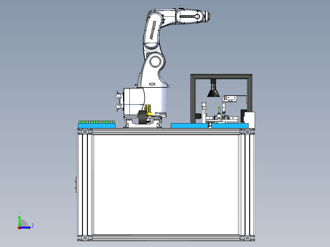 磁感线圈缺陷自动检测工位左视图
