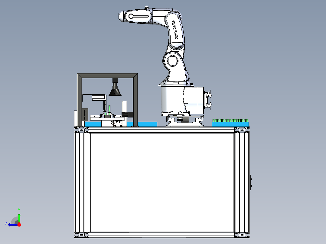 磁感线圈缺陷自动检测工位右视图