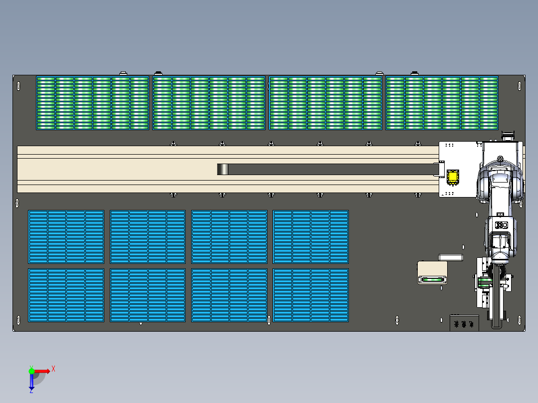 磁感线圈缺陷自动检测工位俯视图