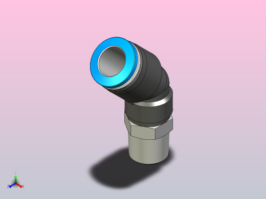 快插接头QSW-1_4-10正等轴测缩略图