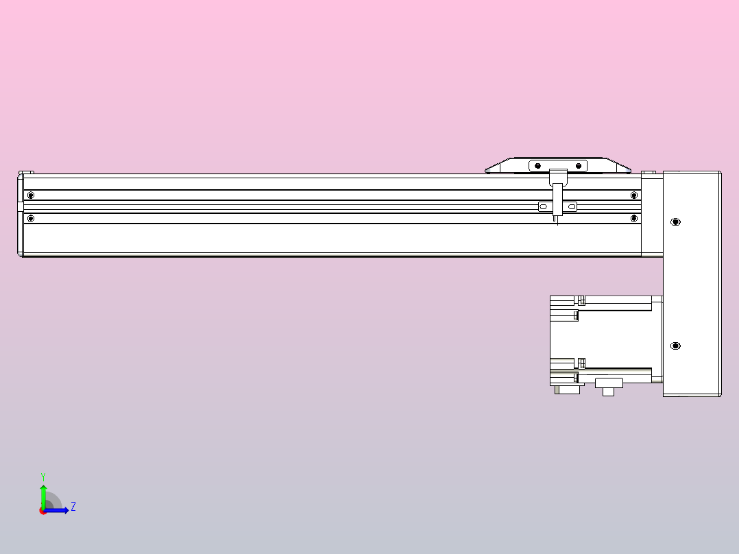 滚珠丝杠直线轴带导轨全封闭TPA-HCR-65S-1610C-L300-MP-Y-P20-N3左视图