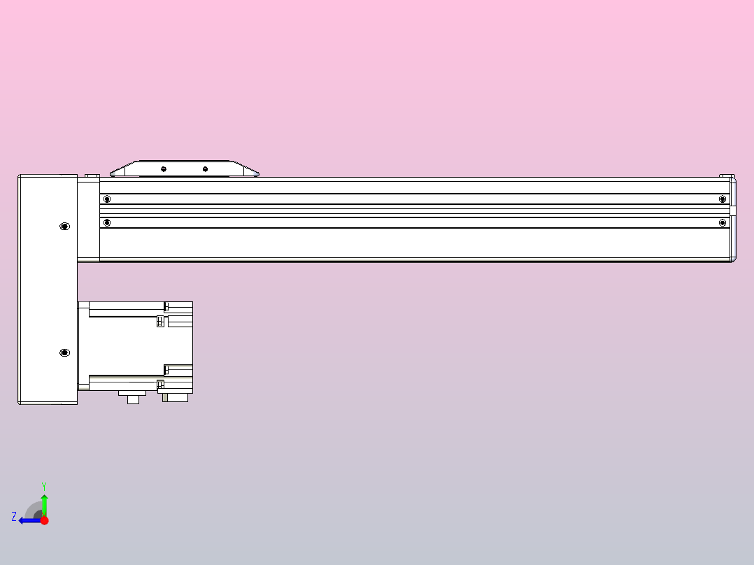 滚珠丝杠直线轴带导轨全封闭TPA-HCR-65S-1610C-L300-MP-Y-P20-N3右视图
