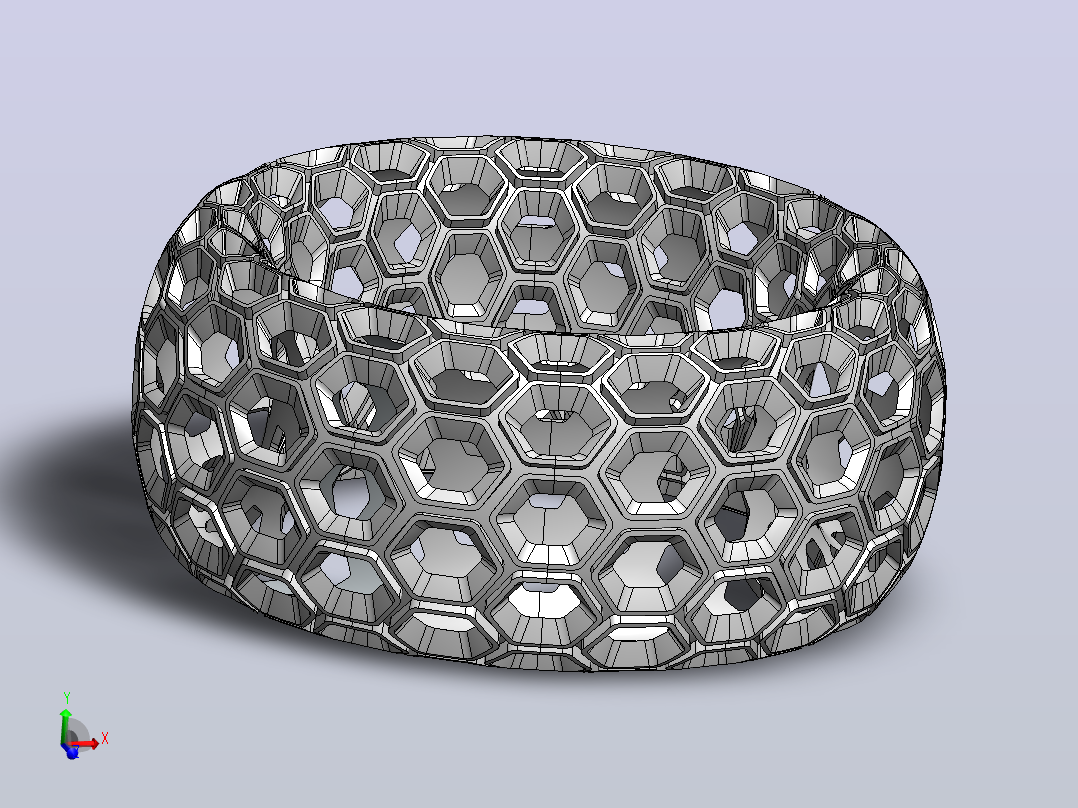 蜂窝图案手镯使用Solidworks主视图