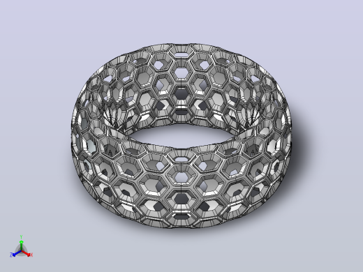 蜂窝图案手镯使用Solidworks正等轴测缩略图