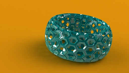 蜂窝图案手镯使用Solidworks缩略图