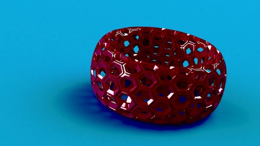 蜂窝图案手镯使用Solidworks缩略图